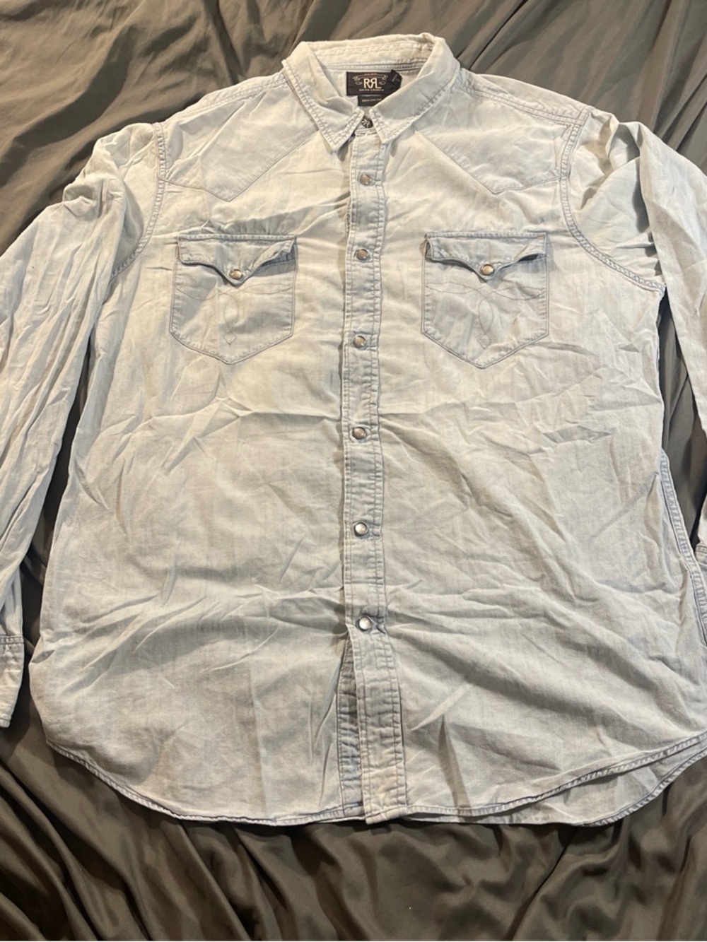 Ralph Lauren Light Blue Denim Western Button-Up Shirt